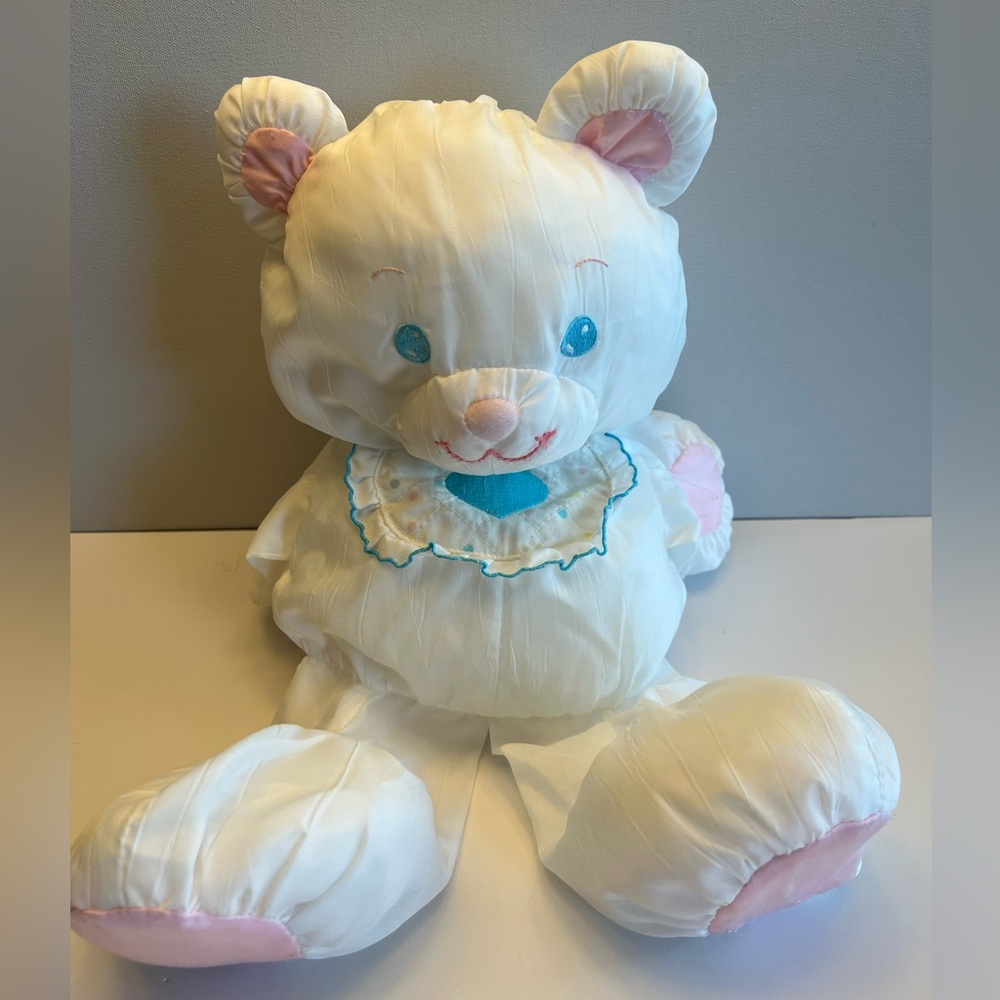 White and Pink Plush Bear